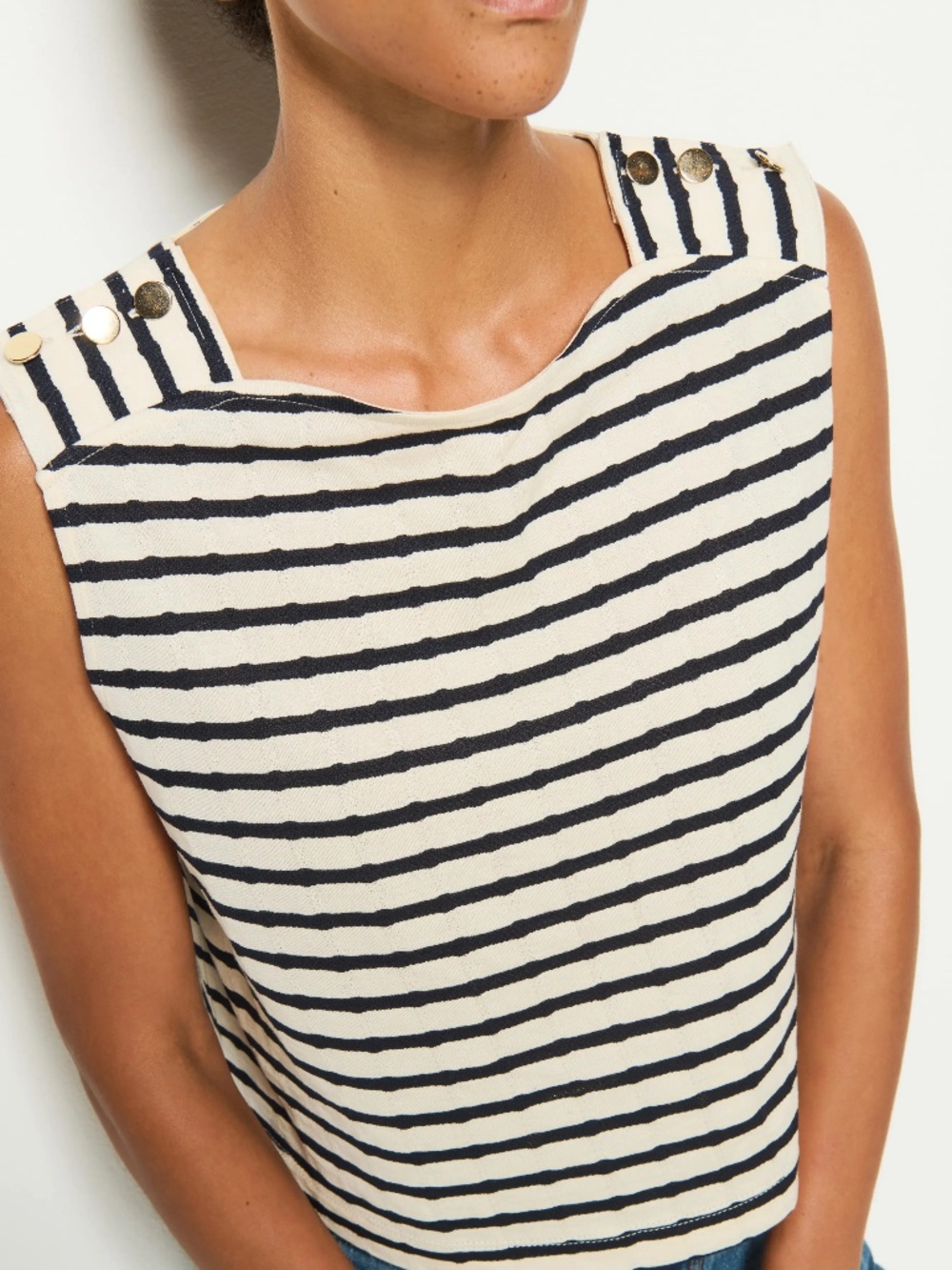 Bettina Tank by Nation LTD, featuring classic black-and-white stripes - SZ